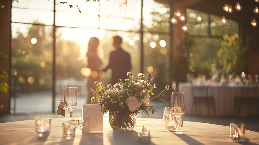 Salle de réception élégante pour mariage